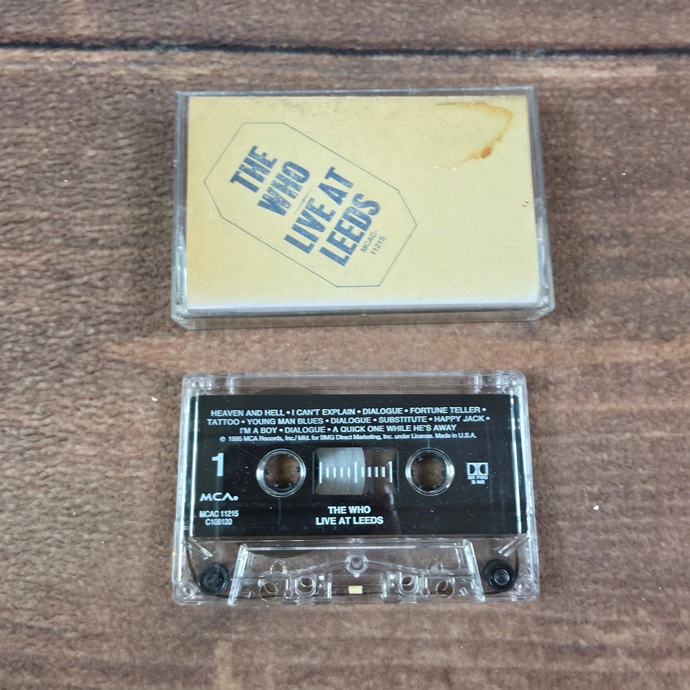 The Who Live at Leeds Cassette Tape OS Clear Good 1995 MCA Reissue MCAC-11215